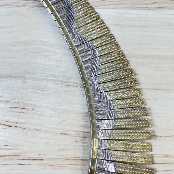 Vintage Sterling Vermeil Cleopatra Collar Necklace 925 Gold Over Silver 17” 50g - Picture 9 of 16